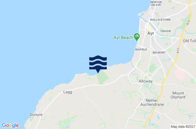 Maybole, United Kingdomの潮見表地図