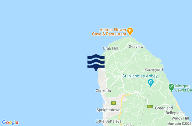 Maycocks, Martiniqueの潮見表地図