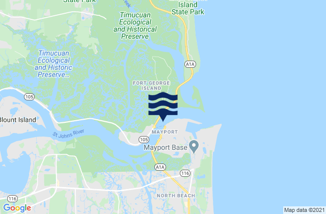 Mayport (bar Pilots Dock), United Statesの潮見表地図