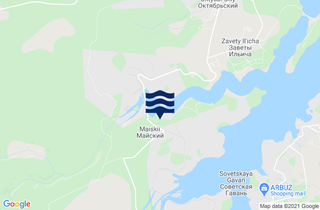 Mayskiy, Russiaの潮見表地図
