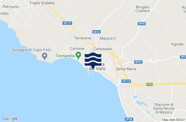 Mazara del Vallo, Italyの潮見表地図