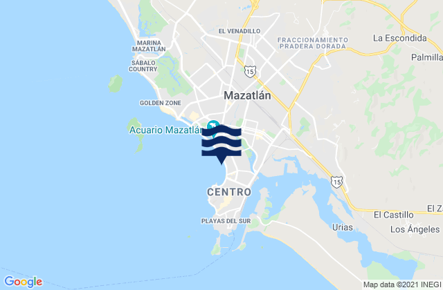 Mazatlán, Mexicoの潮見表地図