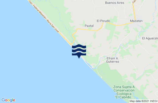 Mazatán, Mexicoの潮見表地図