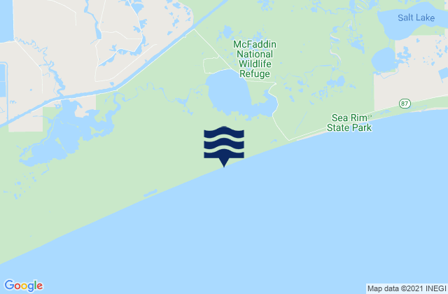 McFaddin Beach, United Statesの潮見表地図
