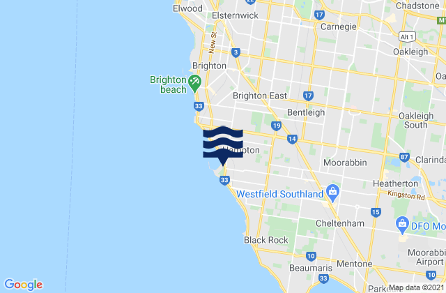 McKinnon, Australiaの潮見表地図