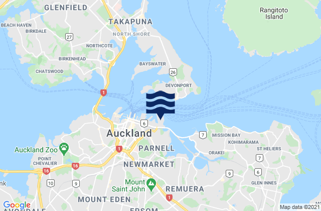 Mechanics Bay, New Zealandの潮見表地図