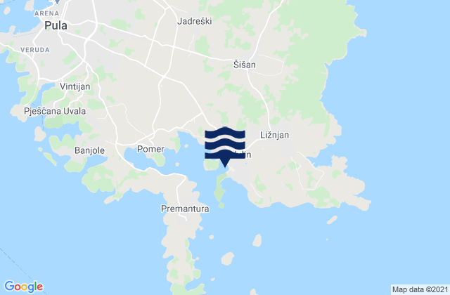 Medulin, Croatiaの潮見表地図