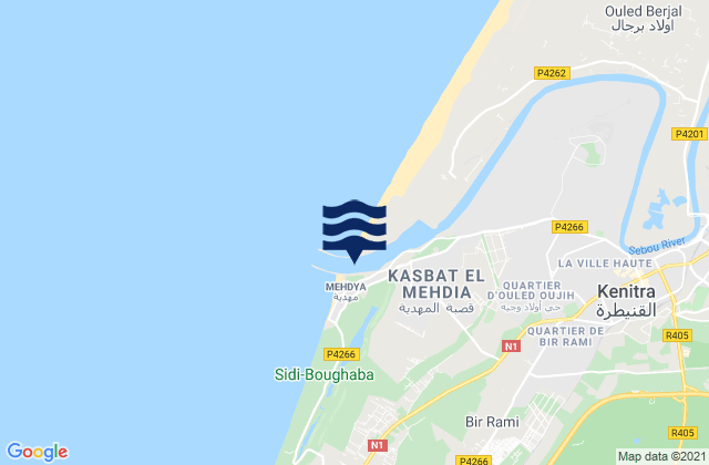 Mehdya, Moroccoの潮見表地図