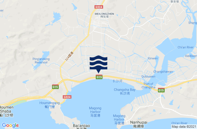 Meilong, Chinaの潮見表地図