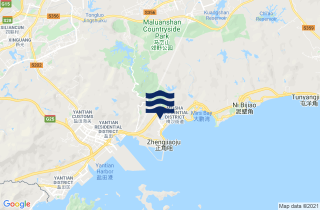 Meisha, Chinaの潮見表地図
