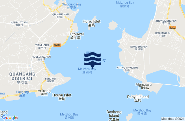 Meizhou Wan, Chinaの潮見表地図