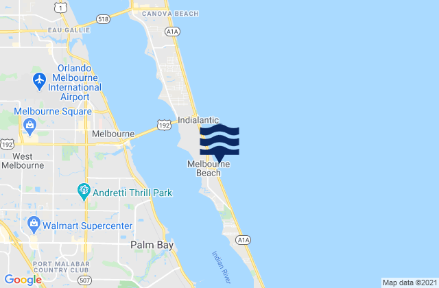 Melbourne Beach, United Statesの潮見表地図