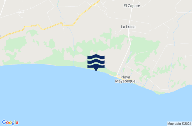 Melena del Sur, Cubaの潮見表地図