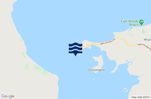 Melville Bay (Gove Harbour), Australiaの潮見表地図