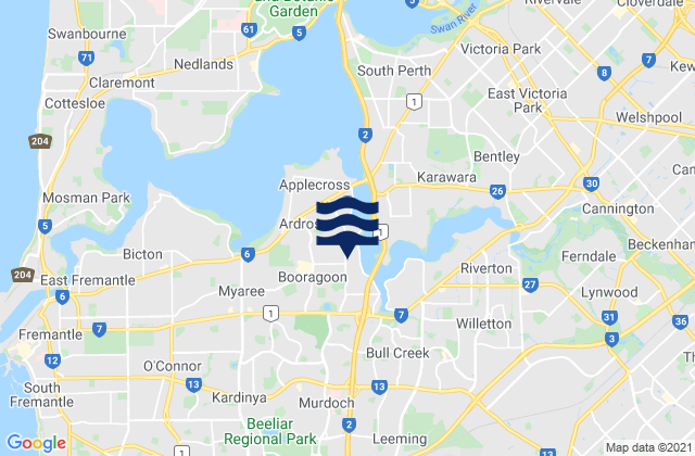 Melville, Australiaの潮見表地図