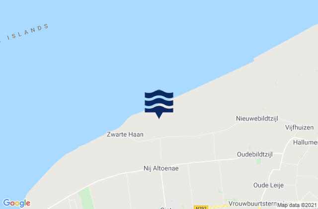 Menaam, Netherlandsの潮見表地図