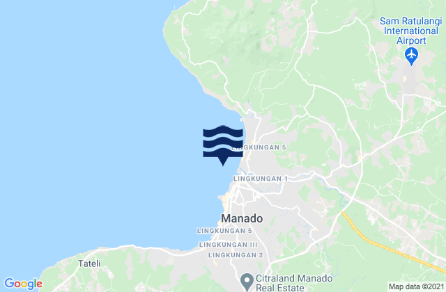 Menado, Indonesiaの潮見表地図