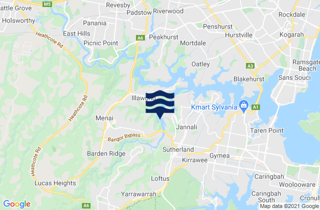 Menai, Australiaの潮見表地図