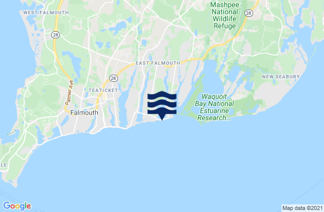 Menauhant Beach, United Statesの潮見表地図