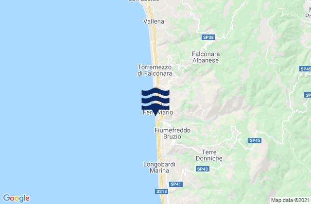 Mendicino, Italyの潮見表地図