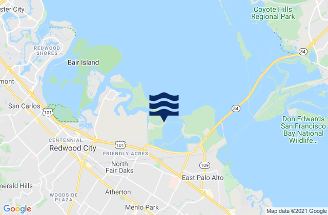 Menlo Park, United Statesの潮見表地図