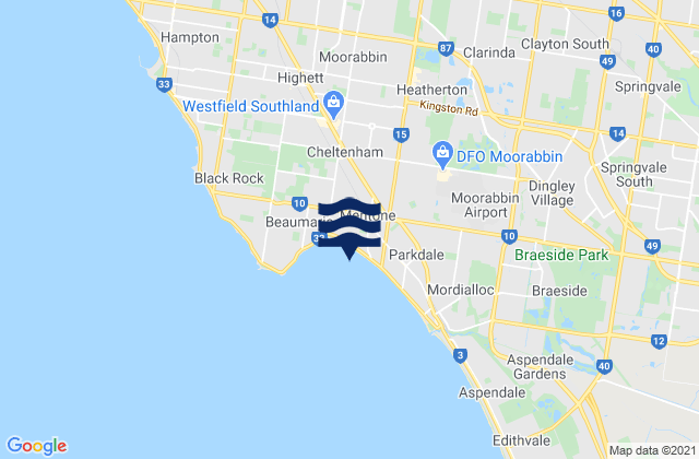 Mentone, Australiaの潮見表地図