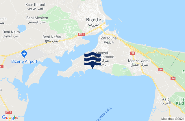 Menzel Abderhaman, Tunisiaの潮見表地図