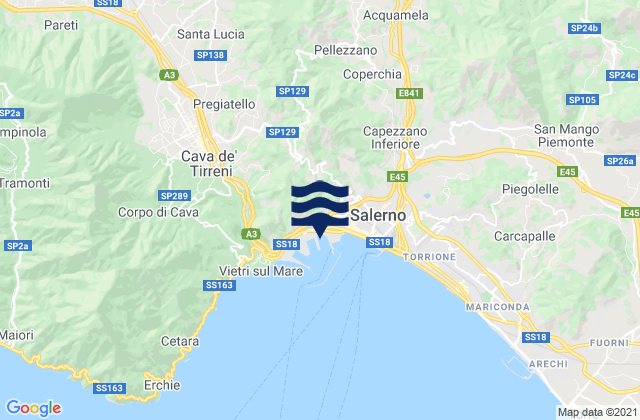 Mercato San Severino, Italyの潮見表地図