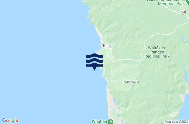 Mercer Bay, New Zealandの潮見表地図