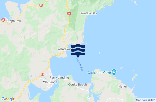 Mercury Bay, New Zealandの潮見表地図