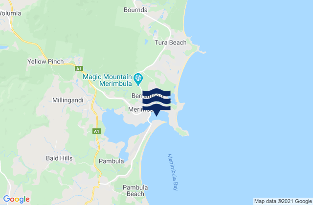 Merimbula Bar, Australiaの潮見表地図