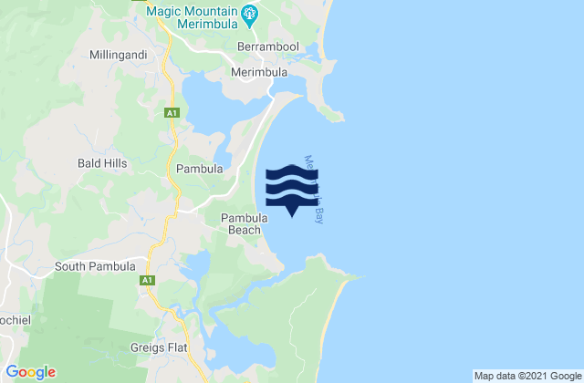 Merimbula Bay, Australiaの潮見表地図