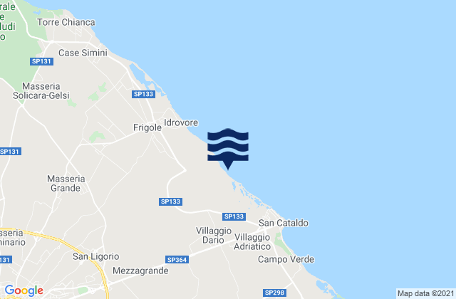 Merine, Italyの潮見表地図
