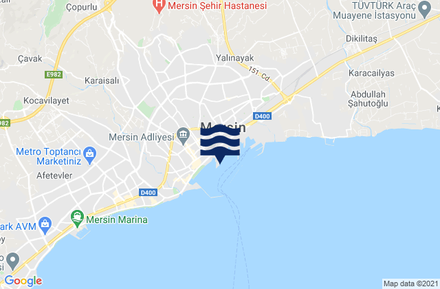 Mersin, Turkeyの潮見表地図