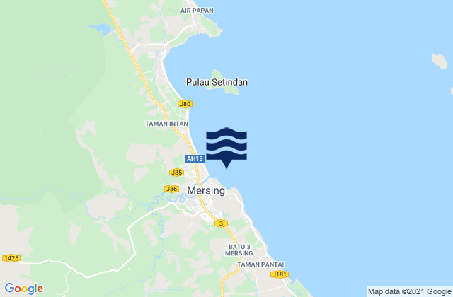 Mersing, Malaysiaの潮見表地図