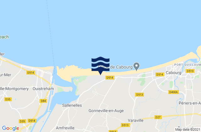 Merville-Franceville-Plage, Franceの潮見表地図