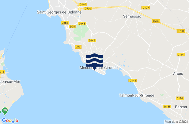 Meschers-sur-Gironde, Franceの潮見表地図