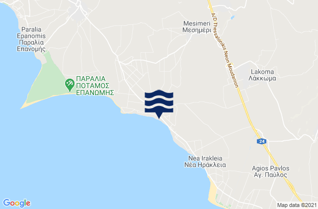 Mesiméri, Greeceの潮見表地図