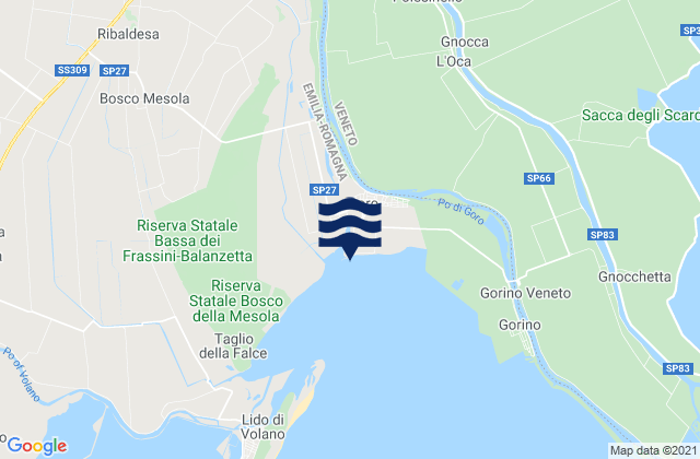 Mesola, Italyの潮見表地図