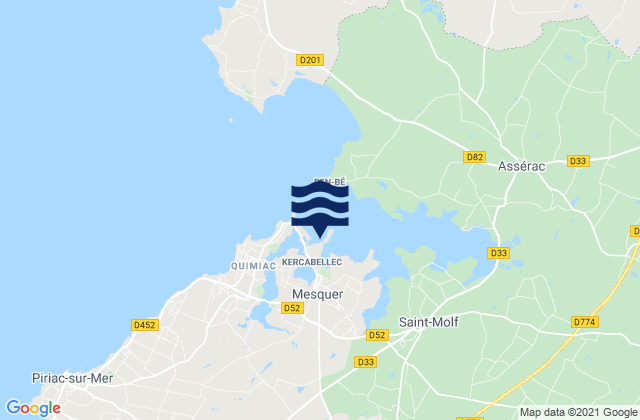 Mesquer, Franceの潮見表地図