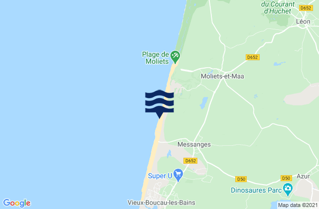 Messanges, Franceの潮見表地図