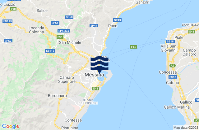 Messina, Italyの潮見表地図