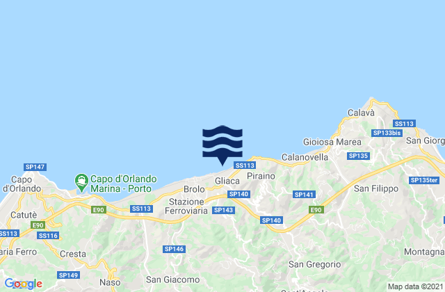 Messina, Italyの潮見表地図
