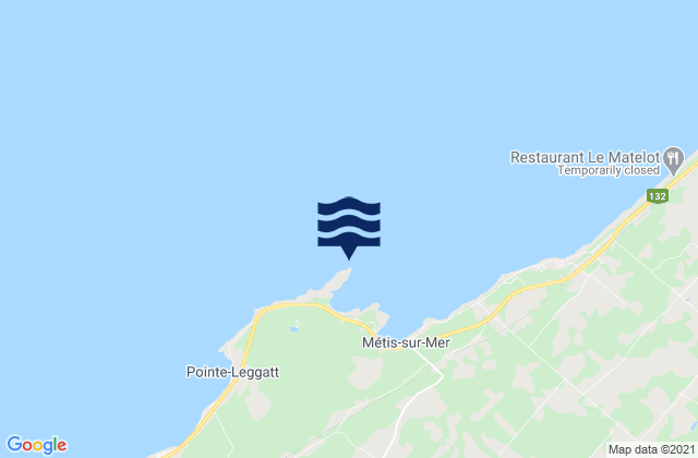 Metis-sur-Mer, Canadaの潮見表地図