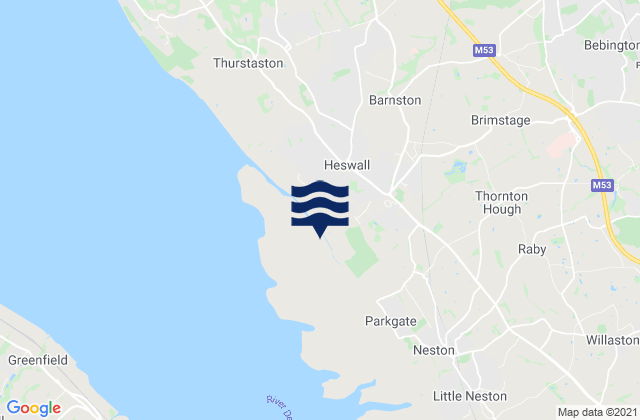 Metropolitan Borough of Wirral, United Kingdomの潮見表地図