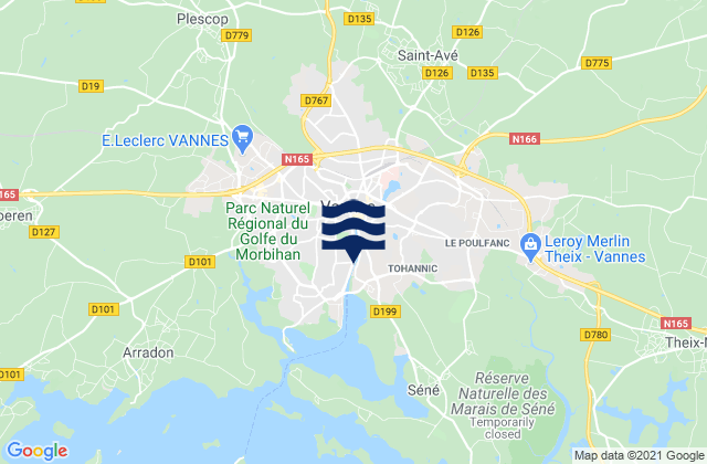 Meucon, Franceの潮見表地図