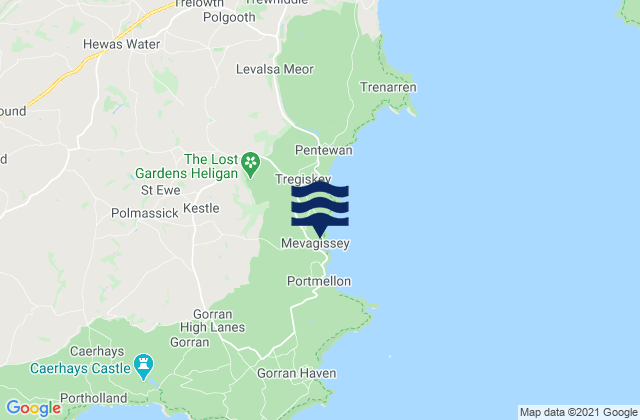 Mevagissey Habour Beach, United Kingdomの潮見表地図