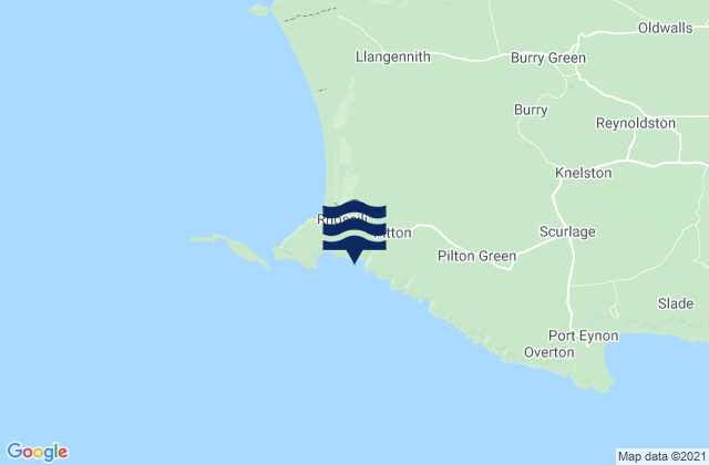 Mewslade Bay Beach, United Kingdomの潮見表地図