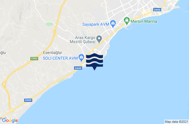 Mezitli, Turkeyの潮見表地図
