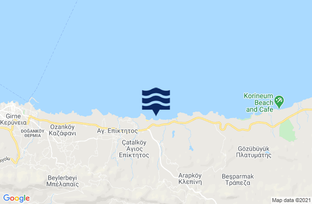 Mia Miliá, Cyprusの潮見表地図